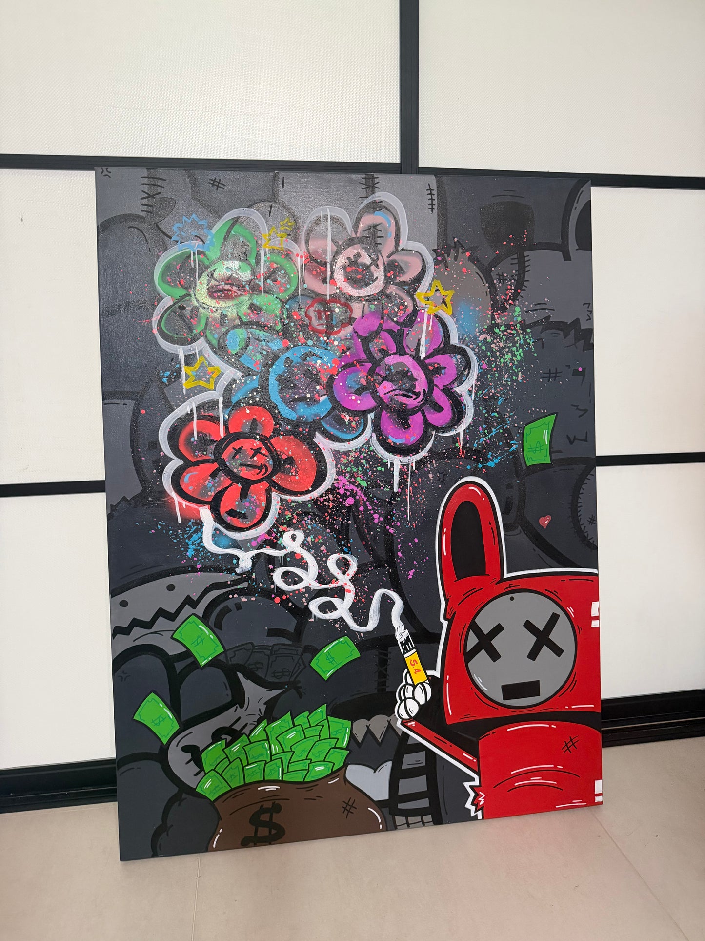 Flower, Money & a bunny